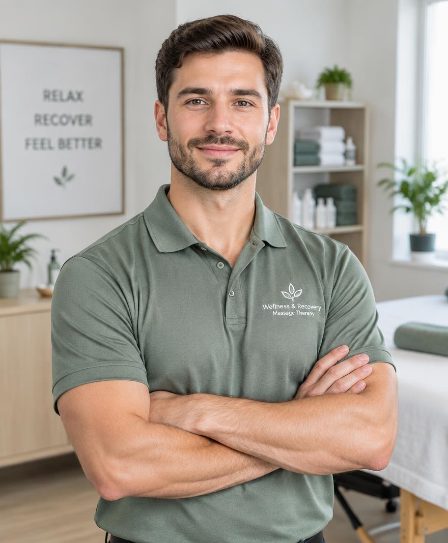 Professional massage therapist in uniform